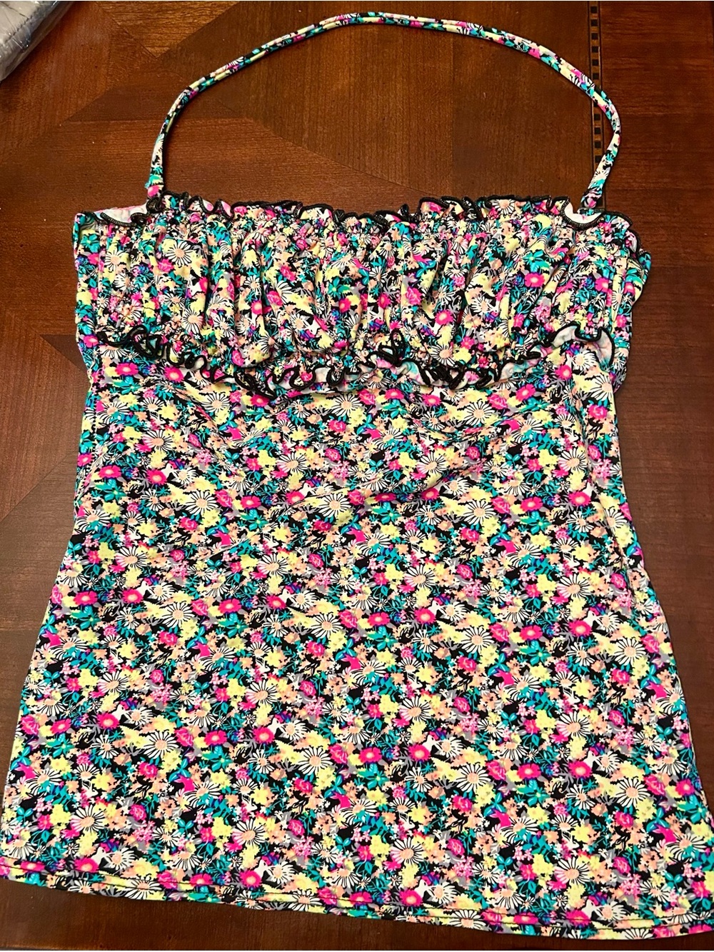 Girls Floral Tank One-Piece Swimsuit Cover-Up in Multi-Color